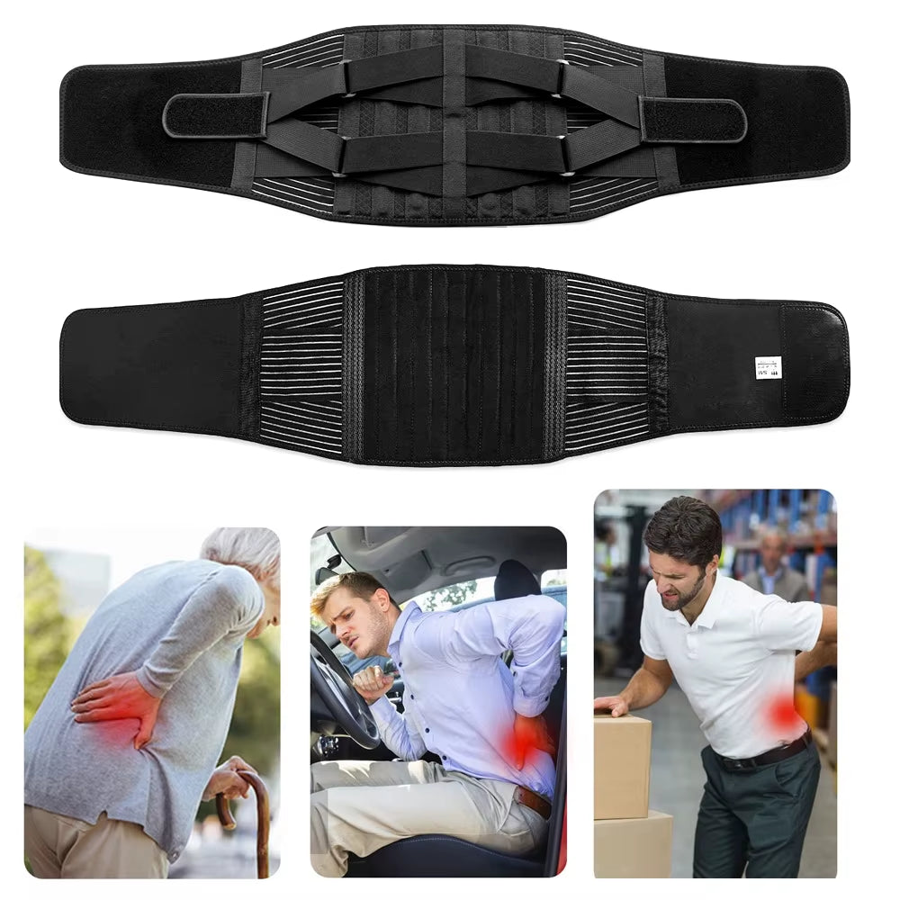 Lower Back Brace Lumbar Support Belt Adjustable Double Pull Breathable Spine Decompression Medical Orthopedic Brace Pain Relief
