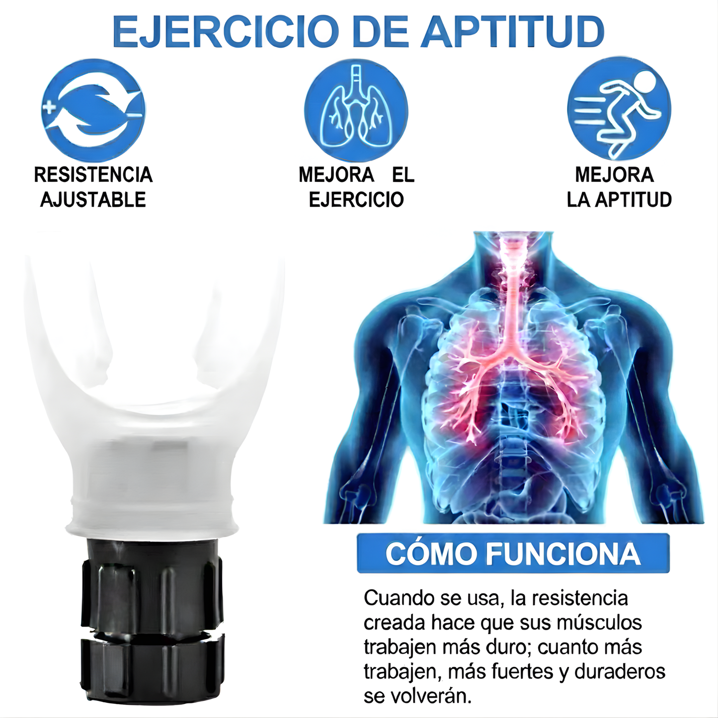 Entrenador respiratorio ajustable